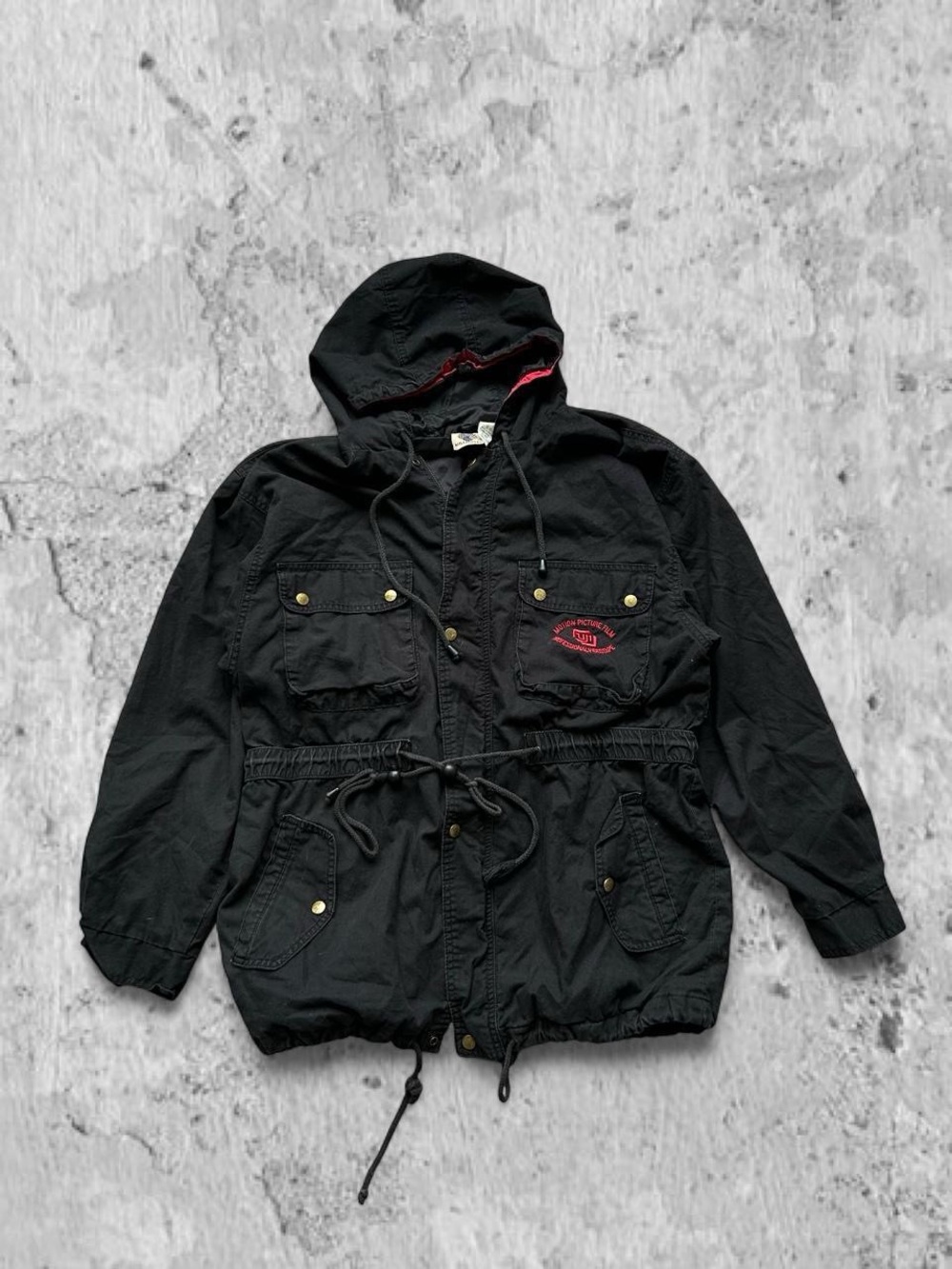 SUPER RARE Fuji Motion Picture and Magnetic Imaging utility parka jacket Black